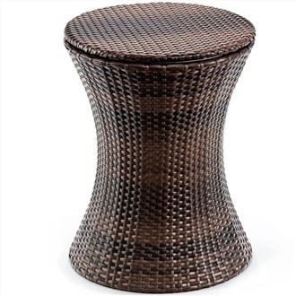 Rattan Style Outdoor Patio Cooler stol od željeznog okvira Ice Bucket Deck Pool Party